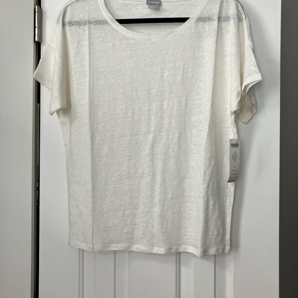 Chico's Cream Short Sleeve Tee